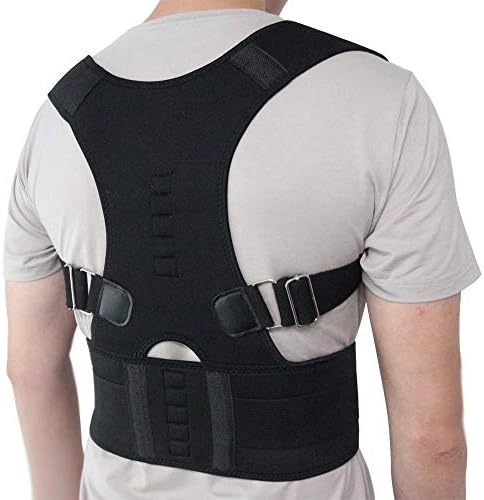 New Male Female Adjustable Magnetic Posture Corrector Corset Back Brace Belt Lumbar Support Straight de espalda(Nude,Small-S)