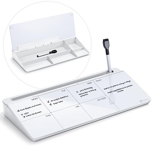 Varhomax Glass Weekly Dry Erase Desk White Board