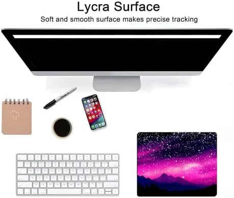 Purple Galaxy Nebula Universe Space Mountains Mouse pad,Personalized Design Mousepad Non-Slip Rubber Base Mouse Pads for Desk,Square Waterproof Non-Slip Rubber Base Mousepad for Office Laptop