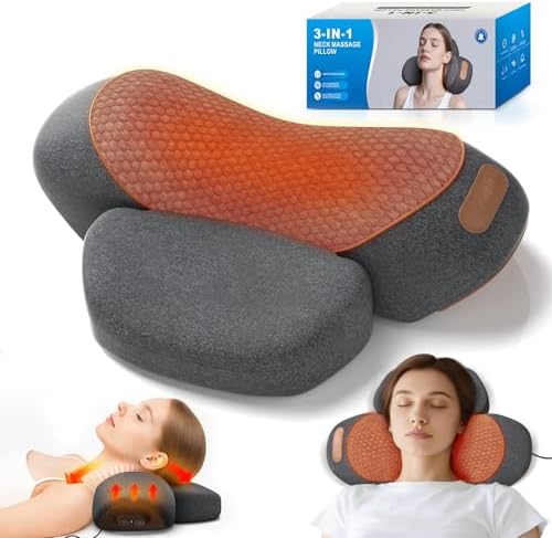 Plug-in Neck Massager Pillow with Heat & Cervical Traction