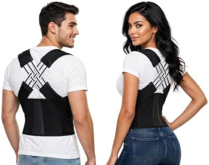 Posture Corrector Back Brace for Men & Women, Adjustable Shoulder Straps, Spine Support and Lower Back Stabilizer for Posture Correction