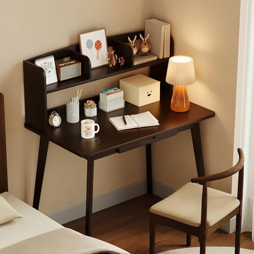 IOTXY Small Writing Desk with Hutch - 39.4" Work Computer Study Table