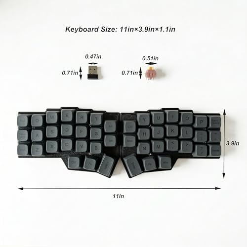 SZRKBD Corne Ergonomic Split Mechanical Keyboard Wireless 40% Layout Hot-Swappable QMK/Vial Programmable PBT XDA Keycap