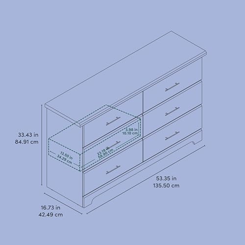 Brookside 6 Drawer Dresser, Driftwood
