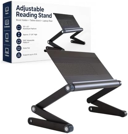 Uncaged Ergonomics Book Stand, Adjustable Laptop Stand for Desk (Black)