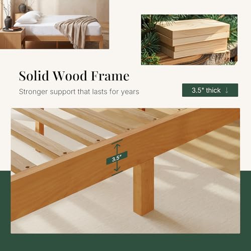 Queen Size Bed Frames, 12 Inch Height Wood Platform Bed Frame