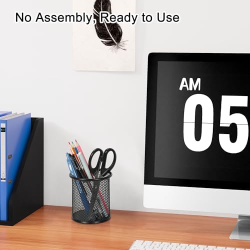 EasyPAG Pencil Holder for Desk, 2 Pack Metal Pen Organizer, Mesh Pencil Cup Organizer for Home, Office, Classroom, School, Black
