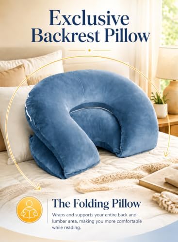 Reading Pillow, Back Pillow for Sitting in Bed and Couch, Gaming Pillow for Adults, Sit Up Support for Bed