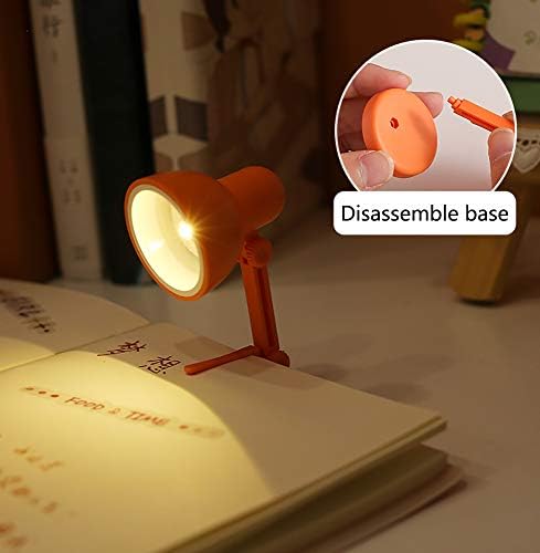 2 Pack LED Mini Table Lamp Fold-able Night Reading Book Lamps-Orange