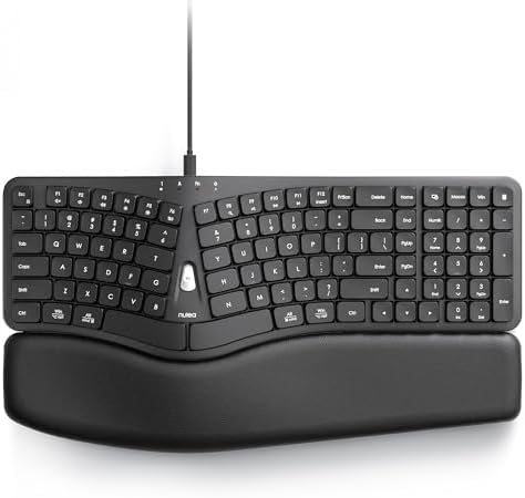 Nulea Ergonomic Split Keyboard Wired with Curved Layout and Palm Rest