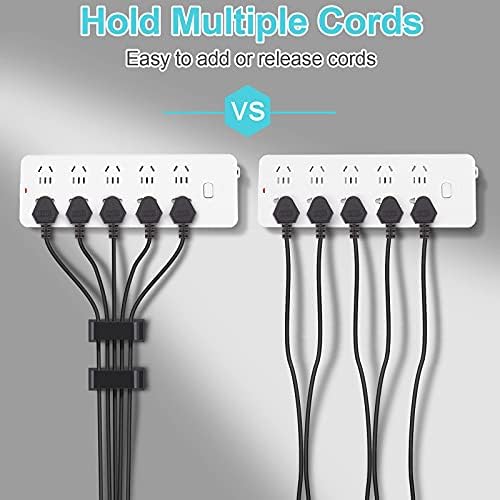 TidyHelper 20 PCS Cable Management Clips, Black, for Multiple Cords