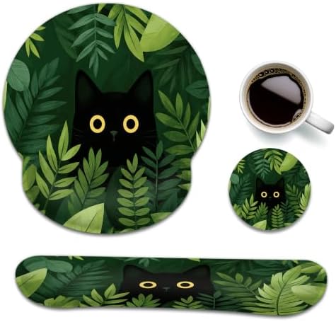 Keyboard Wrist Rest and Mouse Pad Set with Matching Coaster
