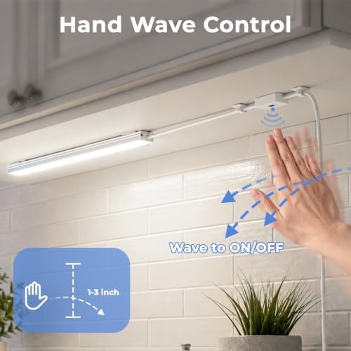 ASOKO 12in Plug in Under Cabinet Light Hand Wave Sensor Kitchen Light