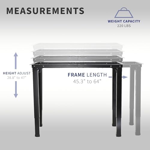 VIVO Black 4-Leg Dual Motor Standing Desk Frame, DESK-E4B