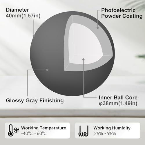 SANWA 40mm/1.57in Trackball, Replacement Ball GMATB39, GMAWTB40, GMABTTB41, Kensington Orbit Fusion, and Other Compatible Trackball Mice, Glossy Black