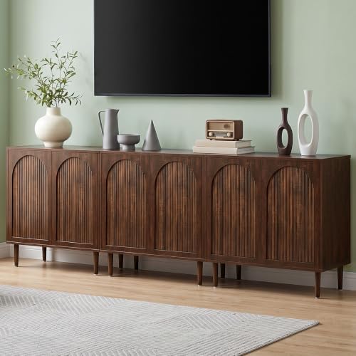 31.5” Dark Walnut Sideboard Buffet Cabinet with Storage Set of 3