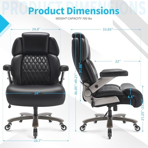 Big and Tall Office Chair 700lbs, Ergonomic High Back Computer Desk Chair