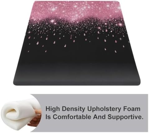 Chair Cushion Memory Foam with Removable Cover Hot Pink Glitter