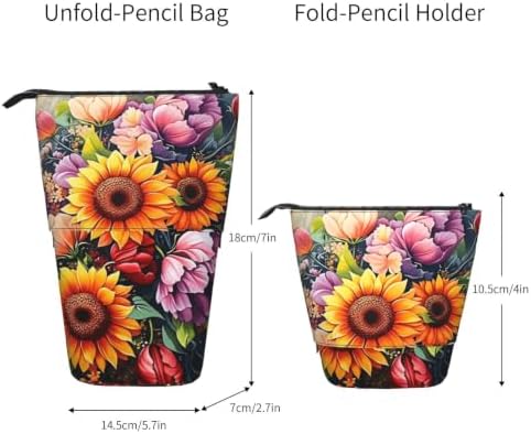 Sunflower Flower Bee Standing Pencil Case
