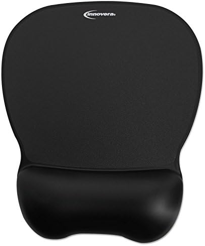 Innovera : Gel Mouse Pad with Wrist Rest, Nonskid Base, 8-1/4 x 9-5/8, Black -:- Sold as 2 Packs of - 1 - / - Total of 2 Each