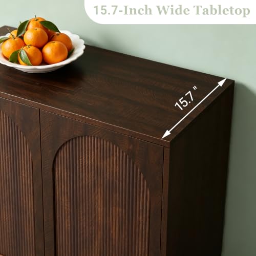 31.5” Dark Walnut Sideboard Buffet Cabinet with Storage Set of 3