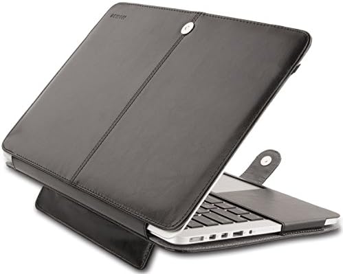 MOSISO PU Leather Portfolio Protective Stand Cover Sleeve, Black