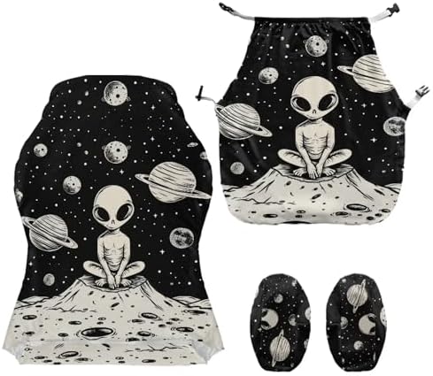 Gaming Chair Cover Stretchable Out Space Alien Computer Desk Chair Cover with Armrest Covers,4Pc/Set Soft Non Slip Office Chair Covers Slipcovers