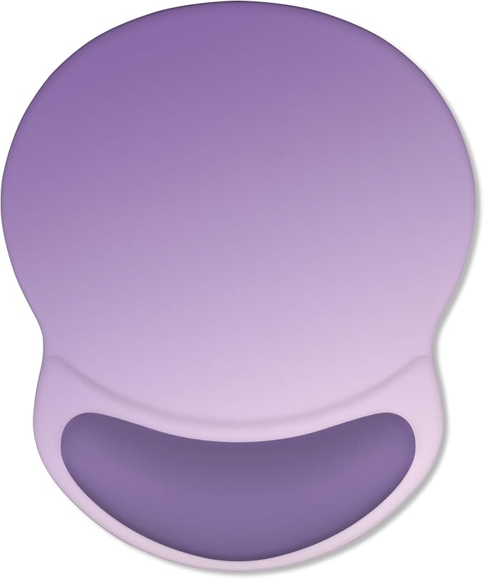 ITNRSIIET Ergonomic Mouse Pad with Comfort Gel Wrist Rest, Non-Slip PU Base, Smooth Textured Surface, Reduces Hand Fatigue & Wrist Pain, 8.7 x 7.2 Inch for Office Gaming Home, Lavender Fade