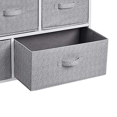 Extra Wide Fabric 5-Drawer Storage Organizer Unit for Bedroom Closet, White