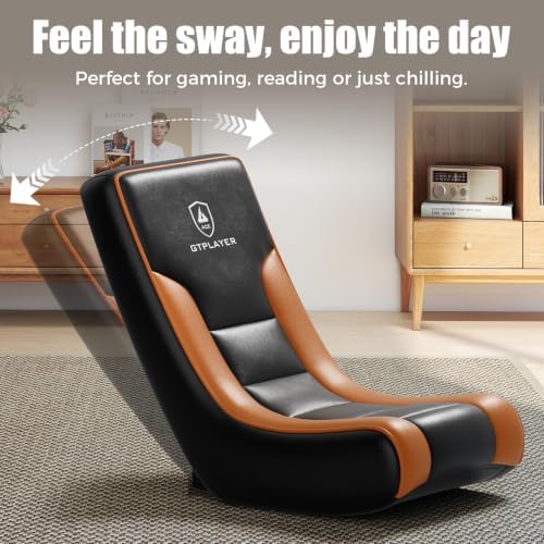 GTPLAYER Floor Rocking Gaming Chair – Floor Rolling Game Chairs with Angle Limiter, Gamer Rocker Floor Seat, Compact & Lightweight, Orange
