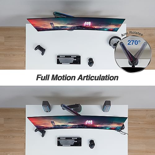 AVLT Single 27”-45” RGB Gaming Monitor Arm Desk Mount - Dark Gray