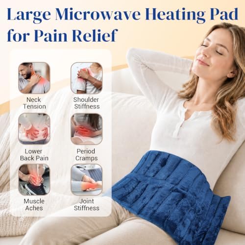 Comfytemp Large Microwavable Moist Heating Pad for Back and Body, 12" x 22"