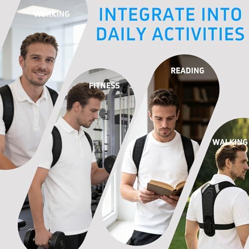 Back Brace Posture Corrector for Women Men Shoulder Support Straightener Pain Relief Upper Spine Hunchback Thoracic Device Plus Size Straps Correction Fixer Trainer Best Straight Black Large/X-Large