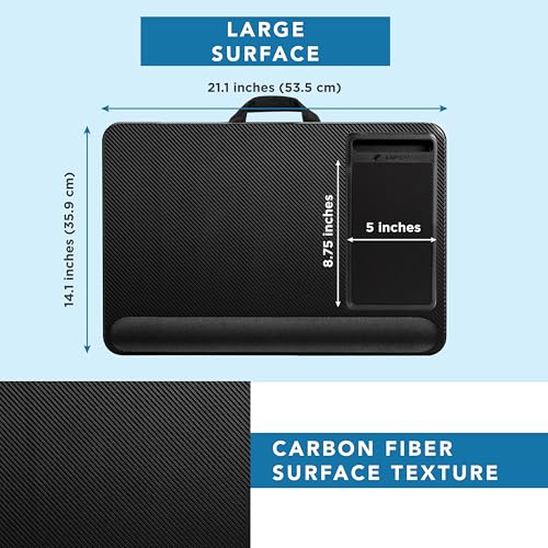 Home Office Pro Lap Desk - Black Carbon, Fits 15.6” Laptops