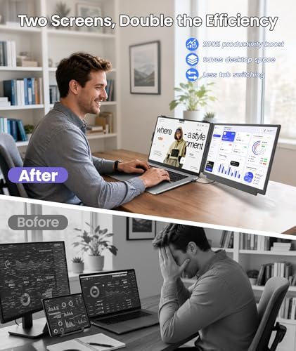 15.6" Laptop Screen Extender, 1080P FHD Detachable Monitor Extender
