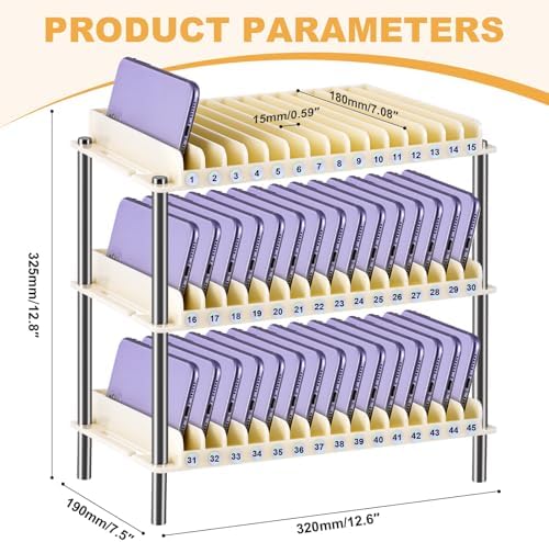 Cell Phone Holder Organizer 45 Slots, Wall-mounted
