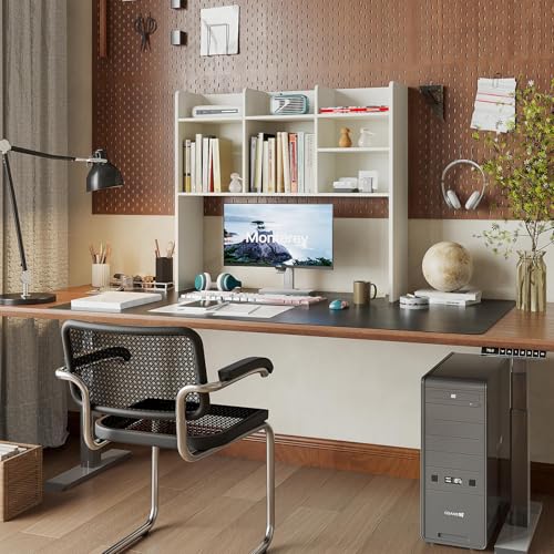 Desk Hutch Dorm, Desktop Bookshelf with 7 Shelves