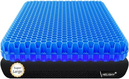Gel Seat Cushion for Long Sitting Pressure Relief(Super Large & Thick) - Gel Cushions for Office Chairs - Tailbone Pain Relief Cushion, Sciatica & Back Support, Wheelchair Cushions & Car Seat Cushion