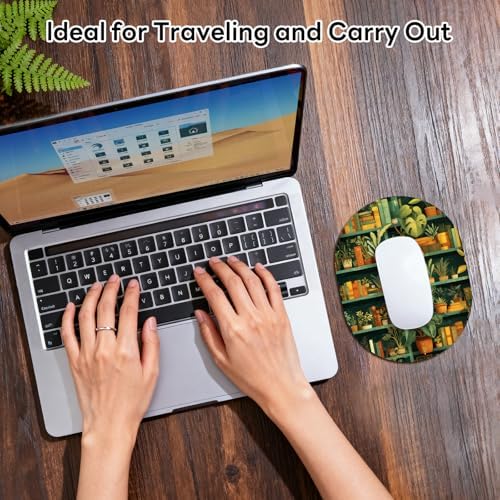 Oval Mouse Pad 6x8in Non-Slip for Laptop,Bookshelf