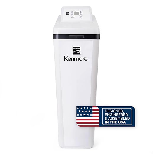 Kenmore 350 Water Softener System – 32,000 Grain Capacity Whole House Hard Water & Iron Reduction – Compact, Easy to Install, Salt Saving Technology