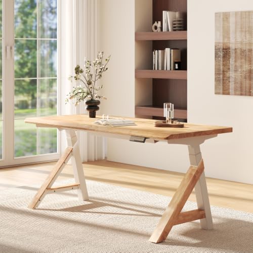 FLEXISPOT 63 x 30 Inch WoodiX Solid Wood Executive Standing Desk, Maple