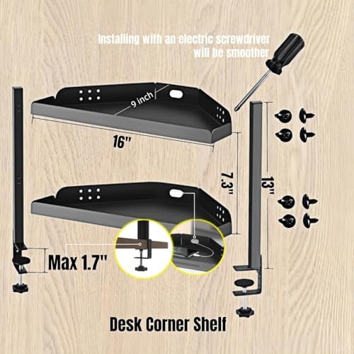 CanKing Desk Clamp Shelf, 16 Inch Corner