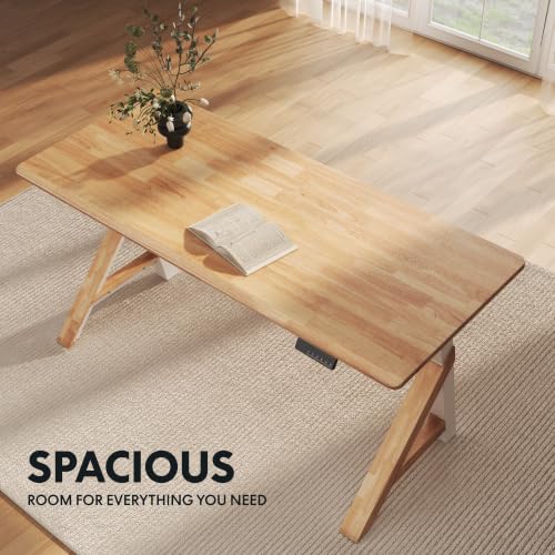 FLEXISPOT 63 x 30 Inch WoodiX Solid Wood Executive Standing Desk, Maple