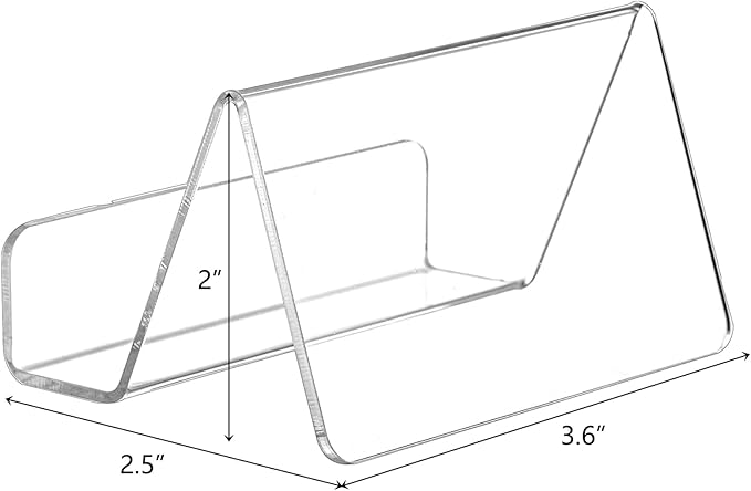 Hedume 12 Pack Business Card Holder for Desk, Office Acrylic Business Card Table Top Display Holders, Clear Name Card Holder Stand, Capacity: 50 Cards