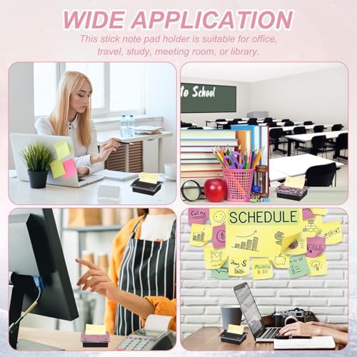 PATIKIL Stick Note Pad Holders 4x4 Sticky Note Dispenser Holder Champagne