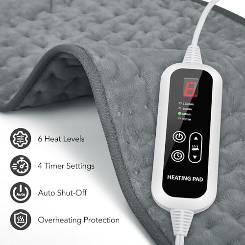 Extra Large Heating Pad for Back Pain Relief - 33"x17"Electric Heating Pad