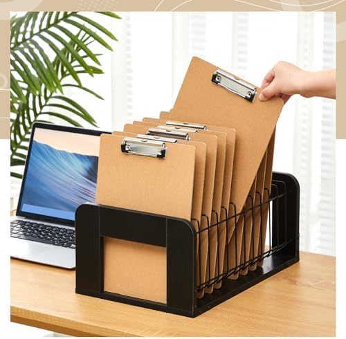 1 Pcs Vertical Clipboard Holder, 12Slot Clipboard Storage Rack, Black