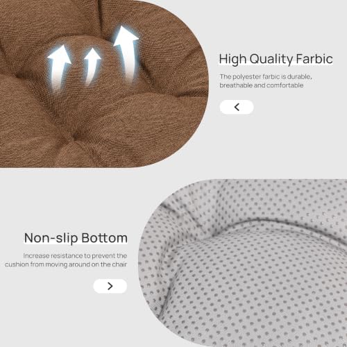 Love's cabin Memory Foam Chair Cushions Set of 4, 19 Inch, Brown
