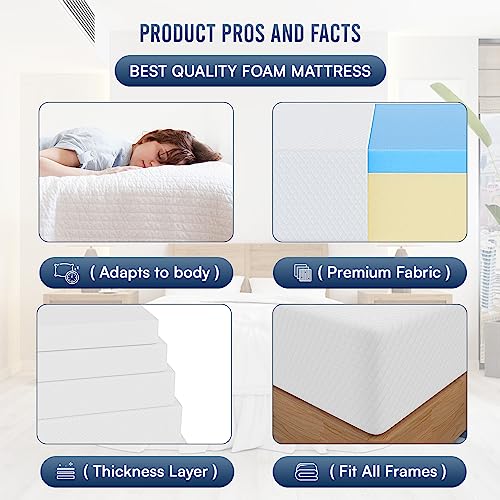 | 12 Inch King Mattress | Medium Firm | Gel Memory Foam | White