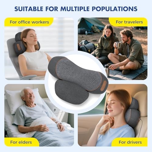 Plug-in Neck Massager Pillow with Heat & Cervical Traction